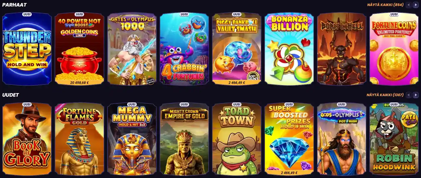 Katalog automatů FunBet s přehledem herních kategorií a filtrů